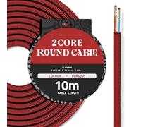 DC VOLTAGE 10M Burgundy Vintage 2 Core Round Cable Fabric Cloth Covered Electrical Wire, 32.8FT 2 Conductors 18 Gauge textile electric cable Wire coated colored vintage for Lighting DIY Project