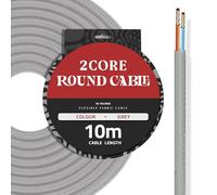 DC VOLTAGE 10M Grey Vintage 2 Core Round Cable Fabric Cloth Covered Electrical Wire, 32.8FT 2 Conductors 18 Gauge textile electric cable Wire coated colored vintage for Lighting DIY Project