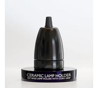 DC VOLTAGE 1PCs Vintage Ceramic Lamp Socket E27 Base Lamp Holder With Cord Grips, Industrial Porcelain Lamp Light Bulb Holder - Black