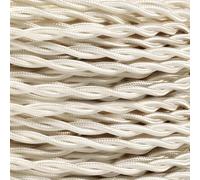 DC VOLTAGE 2 Core 10m Twisted 32.8ft Vintage 18 Gauge Cable Fabric Cloth Covered Electrical Wire, 2 Conductors Cable Cloth Covered Wire for Pendant Light Industrial DIY Project (Ivory)