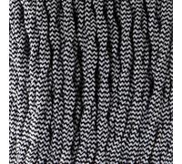 DC VOLTAGE 2 Core 10m Twisted 32.8ft Vintage 18 Gauge Cable Fabric Cloth Covered Electrical Wire, 2 Conductors Cable Cloth Covered Wire for Pendant Light Industrial DIY Project (Black and White)