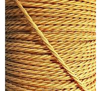 DC VOLTAGE 2 Core 10m Twisted 32.8ft Vintage 18 Gauge Cable Fabric Cloth Covered Electrical Wire, 2 Conductors Cable Cloth Covered Wire for Pendant Light Industrial DIY Project (Gold)