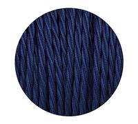 DC VOLTAGE 2 Core 10m Twisted 32.8ft Vintage 18 Gauge Cable Fabric Cloth Covered Electrical Wire, 2 Conductors Cable Cloth Covered Wire for Pendant Light Industrial DIY Project (Dark Blue)