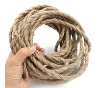 DC VOLTAGE 2 Core Cables 10m Twisted Cable LED Lighting Rope Electrical Wire, Plug in Cord Hemp Rope Cable Textile Hemp Electric Wires Lamp Cord for Pendat Light DIY Projects (10 Meter 2 Core Twisted)