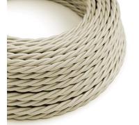 DC VOLTAGE 2 Core Twisted Ivory Fabric Electrical Wire Cable 3m Braided