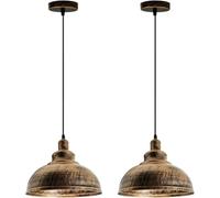 DC VOLTAGE 2 Pack Brushed Copper 29cm Metal Dome Pendant Light Shades