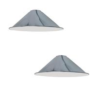 DC VOLTAGE 2 Pack Modern Ceiling Lamp Shade Chrome Metal Cone Shape Pendant Light E27 Base Hanging Light Fixture for Bedroom Hallway Office Café Restaurant