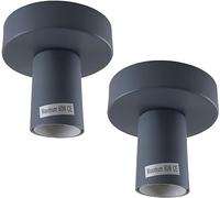 DC VOLTAGE 2 Pack of Industrial-Semi Flush Mount Ceiling Light Easy-Fit E27 Grey Metal Fixture for Living Room Kids Room Lounge Dining Room
