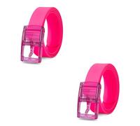 DC VOLTAGE 2 Pack Unisex Rubber Belts Adjustable Candy Pink Color Silicone with Durable Acrylic Pin Buckle for Daily Wear Travel Outdoor Activities Casual and Fashion Outfits