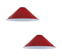 DC VOLTAGE 2 Pack Vintage Retro Light Shade, Metal Cone Lampshade, Easy Fit Industrial 22cm Lamp Shade, 4cm E27 Pendant Hole for Kitchen, Living Room, Hallway (Orange)