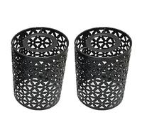 DC VOLTAGE 2 PCS Industrial Metal Bulb Guard Drum Shaped Lamp Shades for Ceiling Pendant Lights Indoor Easy Fit Wire Cages for Kitchen Hallways Living Room (Black 2 Pack)