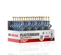 DC VOLTAGE 25 Plasterboard Wall Plugs and Screws Set(25 Wall Fixing Expansion Plug Anchor Bolts +25 Screws), Heavy Duty Expansion Tube with Countersunk for Hollow Drywall