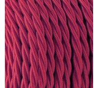 DC VOLTAGE 3 Core Twisted Electrical Cable 5m Antique Twisted Flex Braided Cable Lighting Lamp Vintage 16.4ft Flex Textile Cord Vintage Fabric Covered Cables for lightning Lamps Appliances (BURGUNDY)