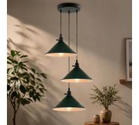 DC VOLTAGE 3 Head Cluster Pendant Lamp E27 Adjustable Green Ceiling Light | Metal Construction | Durable painted finish | Long-lasting performance | Complements modern and industrial décor