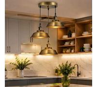 DC VOLTAGE 3 Head Industrial Pendant Ceiling Light Metal Shade E27 | Height Adjustable Cables | Durable Steel Construction | Ideal for Dining Rooms, Bars & Restaurants