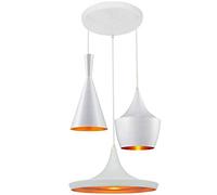 DC VOLTAGE 3 Head Pendant Ceiling Light E27 White Inner Gold Mixed Shaped Metal Lighting Fixture Vintage Style Hanging Shades for Dining Room Kitchen Island Living Room Bedroom