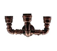 DC VOLTAGE 3 Head Wall Sconce E27 Steampunk Rustic Red Metal 36cm Long Creative Vintage Wall Mounted Lighting Without Bulb for Living Room Kitchen Bathroom Bar Restaurants Coffee Shop