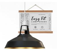 DC VOLTAGE 30CM Metal Lamp Shade Easy Fit Light Pendant Modern Ceiling Lighting Shade for Bedroom, Hallway, Office, Café, Restaurant Industrial Light Shade Ceiling Pendant (Black Inner Gold)