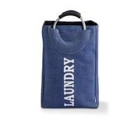 DC VOLTAGE 37L Large Collapsible Laundry Bag, Freestanding Tall Clothes Hamper,Washing Laundry Basket Bag Fabric Foldable Storage Bin (Blue)