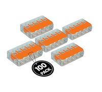 DC Voltage 5 way terminal block 100 Pcs electrical wire connectors Cable Connector Orange Mini Quick Connector Compact Cable Connector Household Wire Terminal Connector
