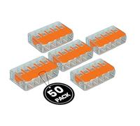 DC Voltage 5 way terminal block 50 Pcs electrical wire connectors Cable Connector Orange Mini Quick Connector Compact Cable Connector Household Wire Terminal Connector