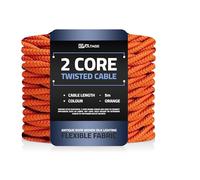 DC VOLTAGE 5m 2 Core Twisted Cable Flexible Wire Lamp Cord, 2 Conductor 16.4ft Fabric Covered Electrical Cable Antique Style Wiring Cloth Covered Braided DIY Lighting Electrical Cord (Orange)