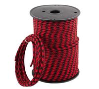 DC VOLTAGE 5m Red, Black Vintage 3 Core Round Cable Fabric Cloth Covered Electrical Wire, 16.4ft 3 Conductors 18 Gauge Textile Electric Cable Wire Coated in Colored Vintage for Lighting DIY Project