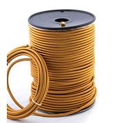 DC VOLTAGE 5M Vintage 2 Core Round Cable Fabric Cloth Covered Electrical Wire, 16.4FT 2 Conductors 18 Gauge textile electric cable Wire coated in colored vintage for Lighting DIY Project (Gold)