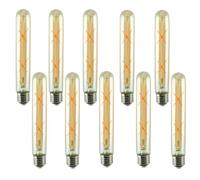 DC VOLTAGE 7.3 Inch 2700K Edison Bulbs Amber Dimmable,Vintage Style Decorative Antique Light Bulb,T185 Long Tubular LED Light Bulbs,4W E27 LED Bulb, 10 Pack
