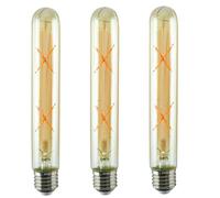 DC VOLTAGE 7.3 Inch 2700K Edison Bulbs Amber Dimmable,Vintage Style Decorative Antique Light Bulb,T185 Long Tubular LED Light Bulbs,4W E27 LED Bulb, 3 Pack