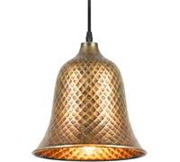 DC VOLTAGE Antique Bronze Pendant Light E27 ST64 Dimmable LED Bulb Vintage Industrial Hanging Ceiling Light Brushed Copper Rose, 2700K Warm White, 17cm (Bell)