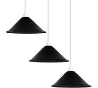 DC VOLTAGE Black Lampshade for Ceiling 22cm Lamp Shades Set of 3 Light Shade Ceiling Light Industrial Hanging Metal Pendant Light Shade Lamp Shades Replacement for Indoor Kitchen Easy Fit Light Shade
