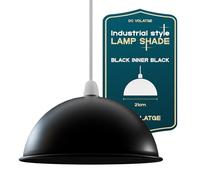 DC VOLTAGE Black Metal Ceiling Lamp Shade 21cm Easy Fit Light Pendant Modern Ceiling Lighting Shade for Bedroom, Hallway, Office, Restaurant Industrial Light Shade Ceiling Pendant Hanging Light Shade
