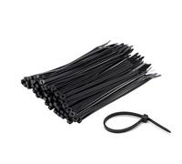 DC VOLTAGE Black Pack of 100 Cable Ties 2.5mm x 200mm Clear Nylon Zip Ties Secure Tensile Strength Multi-Purpose Plastic Tie Wraps Secure Self-Locking Mechanism for Home Garden Office and DIY