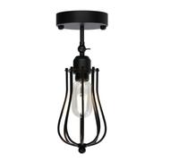 DC VOLTAGE Black Vintage Open Cage Wall Sconce E27 Adjustable Lamp