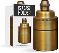 DC Voltage Bottle Lamp Holder Step Light Vintage Metal E27 base Industrial Light Bulb Socket Ceiling Pendant For Cafe and any other stylish places (Yellow Brass - 2)