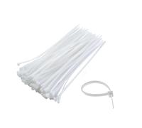 DC Voltage Cable Ties, Pack of 100, Clear Nylon Zip Ties Secure Tensile Strength, Multi-Purpose Plastic Tie Wraps, Secure Self-Locking Mechanism for Home, Garden, Office and DIY (White, 4.6 x 450mm)
