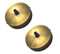 DC VOLTAGE Ceiling Rose Pendant Cable Grip Flex Clamp Plate for Light Fitting 100mm Diameter Vintage Metal Fitting Light Base UK Lighting 2Pack (Yellow Brass Sidefitting)