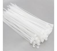 DC VOLTAGE Clear White Cable Ties, 450mm x 7mm Pack of 100, 18" Premium Nylon Zip Ties, Multi-Purpose Plastic Tie Wraps, Secure Self-Locking Mechanism, for Home, Garden, Office and DIY