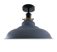 DC VOLTAGE dcVoltage Modern Vintage Industrial Retro Light Metal 32cm Shade Hallway Indoor Light Fitting for Bed Room, Kitchen, Living Room and Dining Room(Grey Without Bulb)