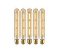 DC VOLTAGE Decorative Dimmable LED Vintage Light Bulb | E27 T185 | Amber | 3W 300Lumens | 2700K Extra Warm White | 320° | 240V | Flicker Free | Energy Class A | Pack 5