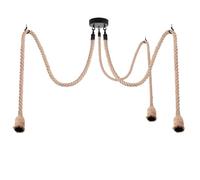 DC VOLTAGE DIY Hemp Rope Ceiling Pendant Light, Vintage Industrial Hanging E27 Base Fixture, Country Style Novelty Retro Rope Hanging Lamp for Cafe Dining Restaurant Bar Hall