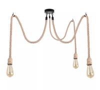 DC VOLTAGE DIY Hemp Rope Retro Industrial Chandelier,3 Lights Pendant Light Fitting,Retro Ceiling Light E27 Lamp Holder/Living Dining Room Restaurant Pendant Lights/Ceiling Hanging Light Fixture