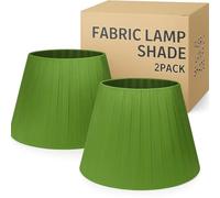 DC VOLTAGE Fabric Coolie Lampshade with Free A60 LED Bulb Green Ceiling Light Shade for Bedroom or Living Room Decor Includes Reducer Ring for E27 Fitting