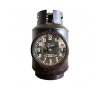 DC VOLTAGE Gas Cylinder Table Clock - Novelty Steampunk Desk Clock, Metal Propane Tank Design - Rustic Metal Bar Decor, Unique Home Gift, Silent Quartz Movement Battery Operated Analogue Clock