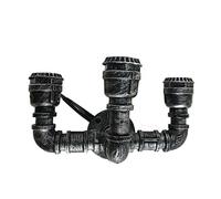 DC VOLTAGE Industrial 3-Head Steampunk Pipe Wall Light, Brushed Copper Metal E27 Vintage Wall Sconce 36cm for Living Room, Kitchen, Bathroom, Bar, Café
