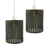 DC VOLTAGE Industrial Brushed Brass Ceiling Pendant Light Shades Retro Style Curvy Dome Shaped lamp Shades Metal Easy fit Ceiling Pendant Light Shades for Light fixtures