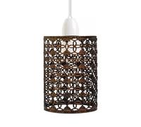 DC Voltage Industrial Brushed Copper Ceiling Pendant Light Shades Retro Style Drum Shaped lamp Shades Metal Easy fit Ceiling Pendant Light Shades