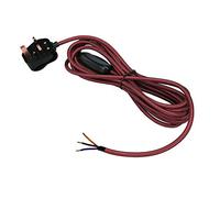 DC VOLTAGE Industrial Ceiling hanging Plug in Pendant Lighting Fitting E27 Lamp Holder 4m Fabric Cable 3 Pin Plug in pendant with On/Off Control Switch (Burgundy)