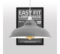 DC VOLTAGE Industrial Ceiling Light Shade Rustic Metal Curvy 32cm Easy Fit Vintage Shades for Replacement Pendant Lighting Wall Lamps Table Lamps Bedroom Kitchen Office Living Room (Gray)